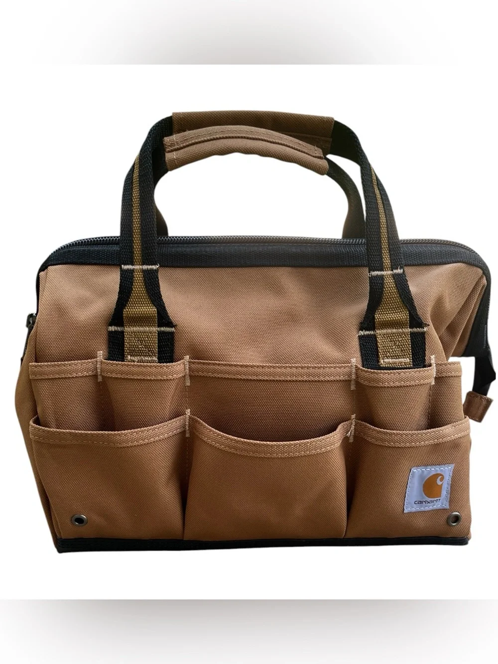 CARHARTT 14” Utility Tool Bag Brown 26 Pocket Heavy Duty Water Resistant Tote
